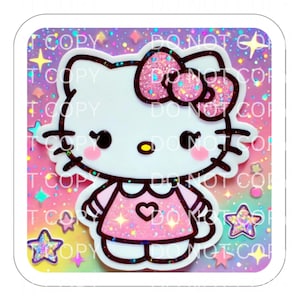 Adesivo Hello Kitty, decalque de vinil, adesivo moderno e fofo, laptop, Kindle, caderno, vinil à prova d'água, Sanrio e amigos, ideia de presente, aniversário