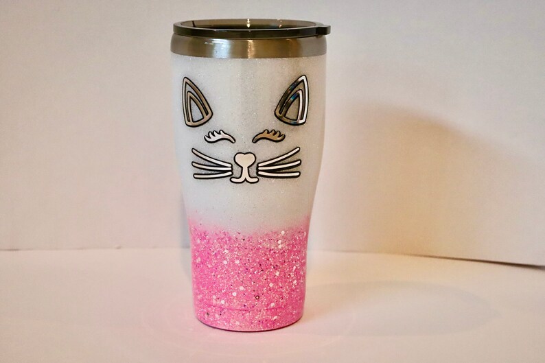 Custom Glitter Tumbler Cat Glitter Tumbler Cat Lover's Etsy