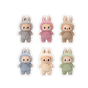 Labubu Bunny Hoodie Sticker Set: Kawaii Pastel Decals, Waterproof Vinyl