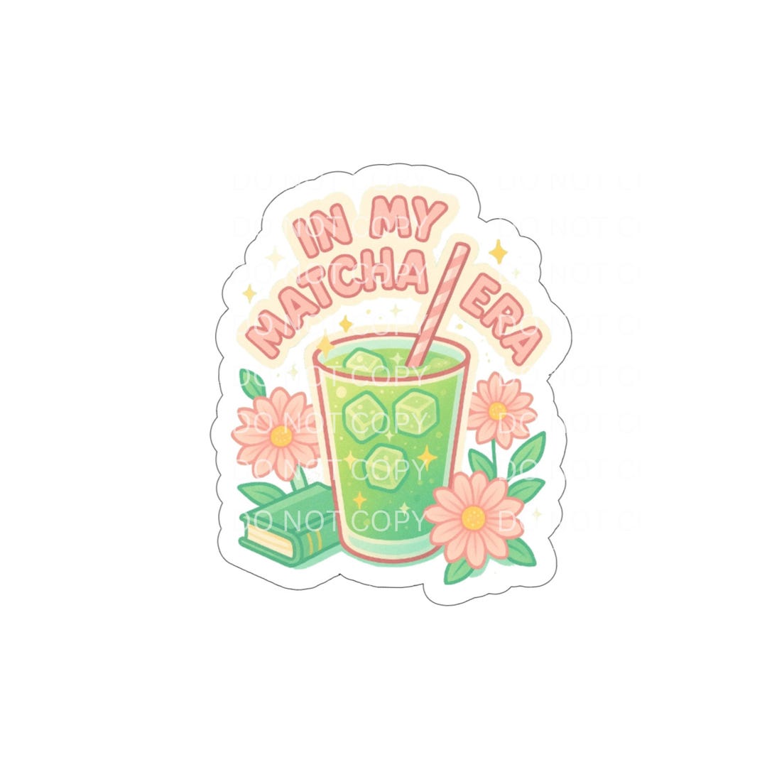 Matcha Era Sticker: Kawaii Iced Tea, Holographic Option - Etsy