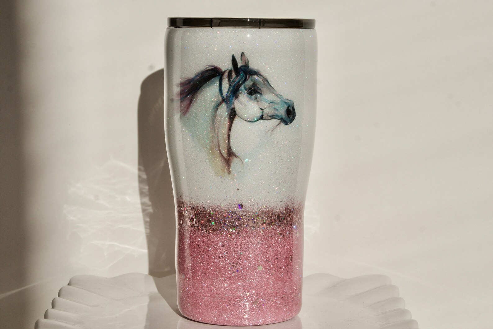 Horse Glitter Tumbler Stainless Steel Tumbler Custom Made Etsy