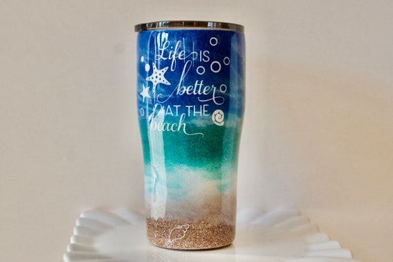 Personalize Yours Today! Beach Tumbler Anchor Tumbler Glitter Beach Tumbler