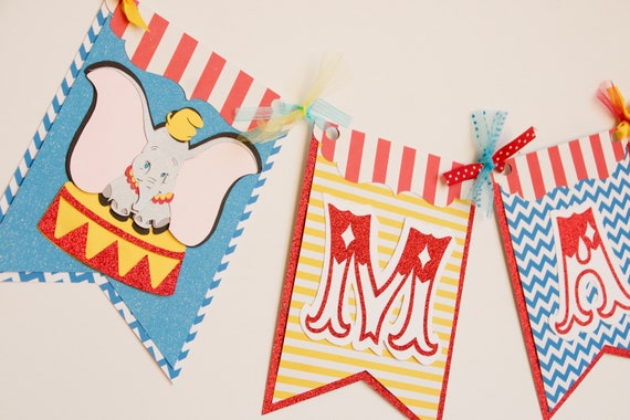 Dumbo Party Banner, Dumbo Birthday, Dumbo Banner, Dumbo Circus Party, Carnival Banner, Dumbo Baby Shower, Dumbo Circus Banner, Dumbo Decor Il_570xn