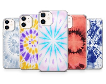 Pastellfärgat tie dye-skal, hippie-estetiskt fodral för iPhone 17, 16, Pixel 10a, Samsung A57, A37, S26