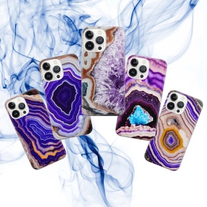 Geode Phone Case Quartz Cover for iPhone 14 13 12 Pro 11 XR for Samsung S23 S22 A73 A53 A13 Pixel 7 6A