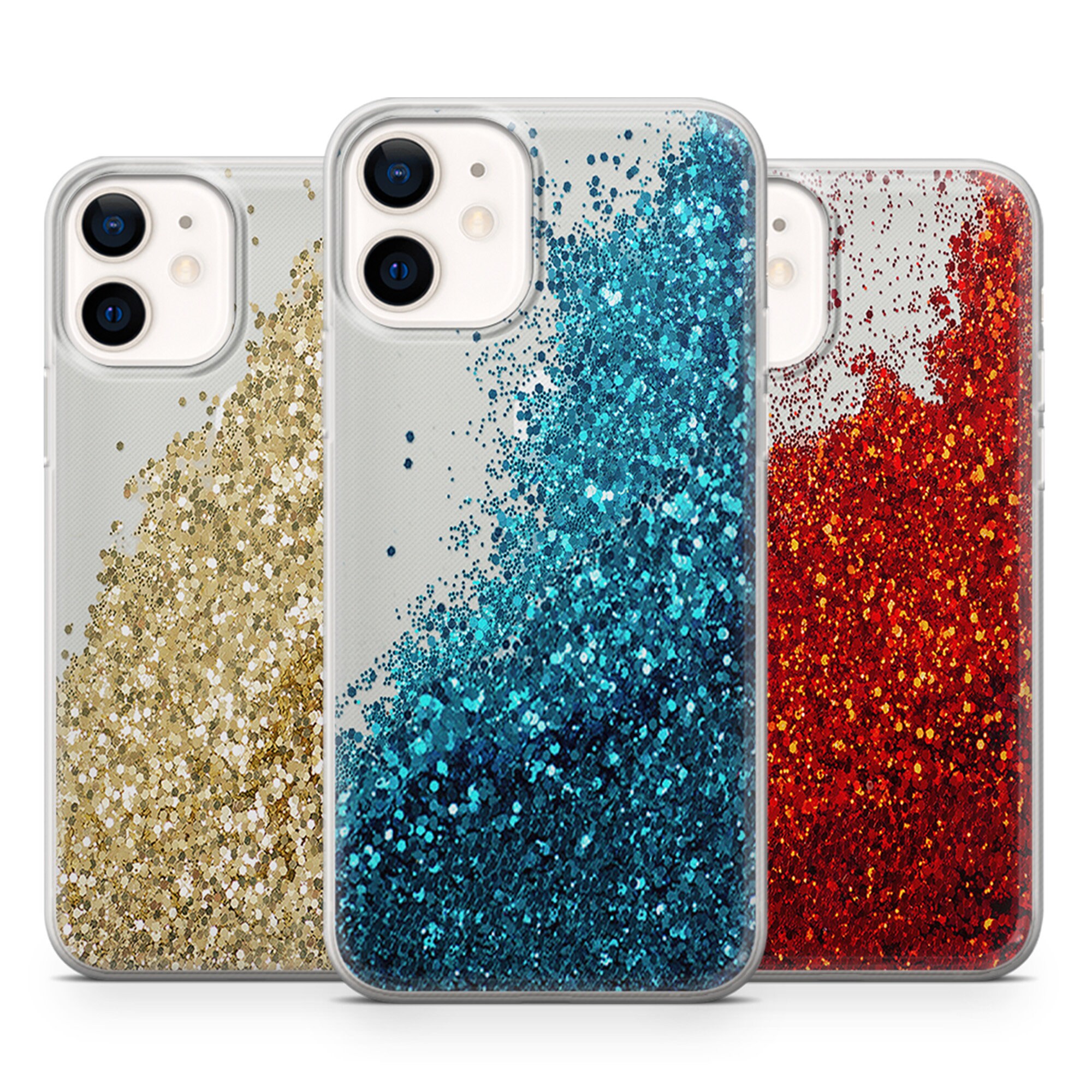 Clear Liquid Glitter Phone Case Gel Mobile Cover For IPhone All Models 