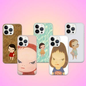 Yoshitomo Nara Art Phone Case Japanese Cover for iPhone 16e, 15, 14, 13, 12, 11, Google Pixel 9 Pro, 8, 7A, Samsung S25 edge, S24 FE, A71,