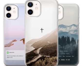 Christliche Landschaft Handyhülle: Glitzer Gel TPU Handyhülle für neue iPhone 17, Samsung S26, A26, A57, Pixel 10a
