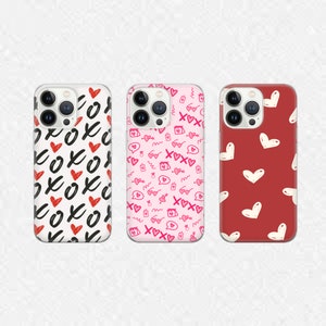 Custodia per telefono XOXO Wallpaper Charity Romance per iPhone 16 Pro, 15, 14, 13, 12, 11, Google Pixel 9 Pro, 8, 7A, Samsung S25, S24 FE, A26, A36