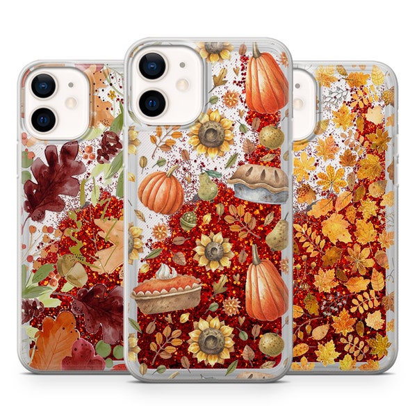 Harvest Crops Liquid Glitter case Autumn theme Red glitter cover For iPhone 15, 14, All Models Floating Gold, Quicksand, Waterfall