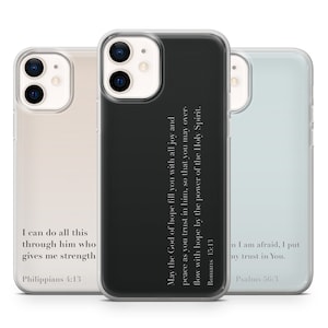 Aesthetic Bible Verse Phone Case Christian Phone Cover for iPhone 17, 16, 15, 14, 13 12 11 Pro Max, Samsung S22, S21, Pixel 10, pixel 8