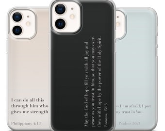 Funda estética con versículo bíblico, funda cristiana para iPhone 17, Samsung S26, A26, A57 y Pixel 10a.