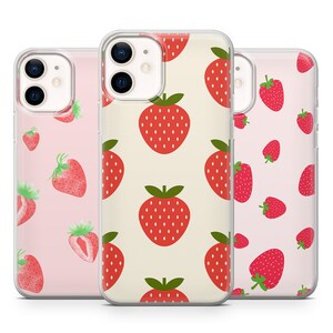 Strawberry Phone Case Mobile Cover for iphone 11, 11 pro max, 13, 12, 14, X,Xr,7+,8+,SE,Samsung S22, S21, S21FE, Pixel 6a, Huawei