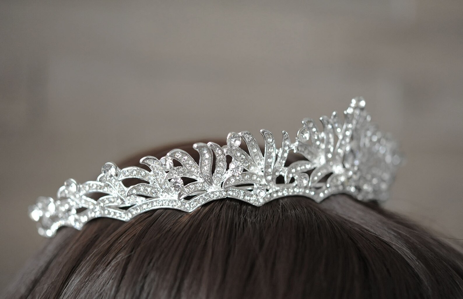 Floral Tiara for Brides Bridal Crown for Wedding Silver Etsy