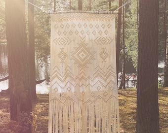 Authentic wedding backdrop /Boho wedding macrame decoration /Rustic wedding Photobooth or Ceremony Altar /XL Macrame wall hanging or Curtain