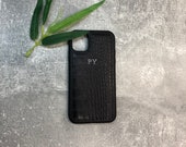 iPhone 11 genuine leather phone case personalised with name or initials phone case customised phone cover