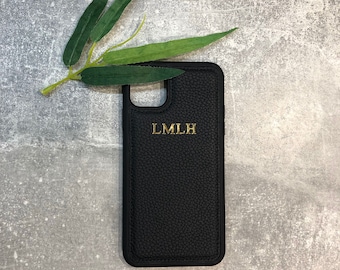 iPhone 11 PRO MAX genuine leather phone case personalised with name or initials | phone case | customised phone cover