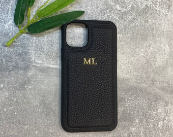 iPhone 11 genuine leather phone case personalised with name or initials | phone case | customised phone cover