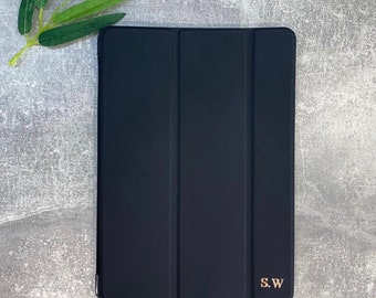 Étui en cuir PU pour iPad mini 4 et 5 | personnalisé avec n'importe quel nom ou initiales | couverture d'iPad