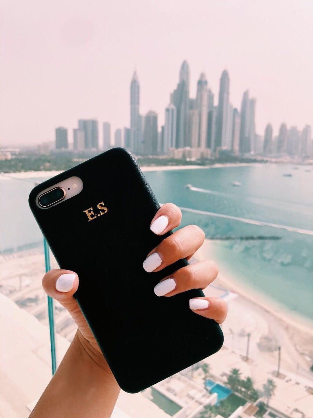 iPhone 7/8 PLUS PU leather case personalised with your initials | Pho…