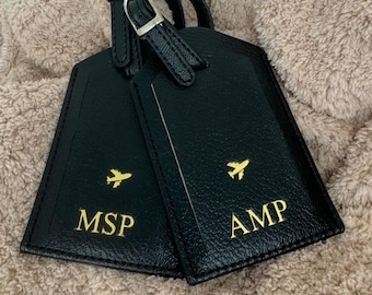 Personalisierte Gepäckanhänger aus PU-Leder | Hochzeitsgeschenk | Reise Tags | Reise-Accessoires | Taschenanhänger