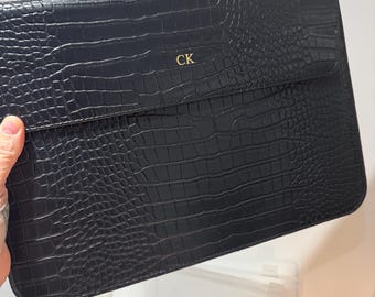 Personalized 13 Inch Crocodile PU Leather Laptop Case