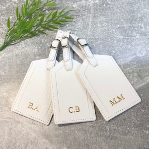 Personalised leather luggage tags wedding gift travel tags travel accessories Bag tag Personalised with any name or initials image 6