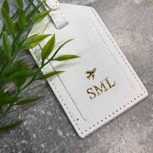 Personalised leather luggage tags wedding gift travel tags travel accessories Bag tag Personalised with any name or initials image 8