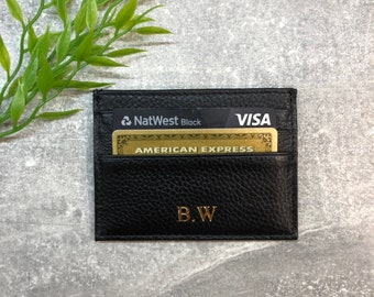 Leather business and credit card holder | wallet personalised with any name or initials