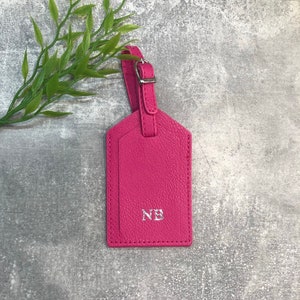 Personalised leather luggage tags wedding gift travel tags travel accessories Bag tag Personalised with any name or initials image 9