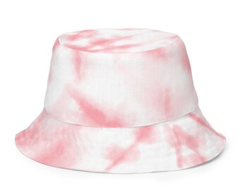 Reversible Tie dye bucket hat - Pink and White