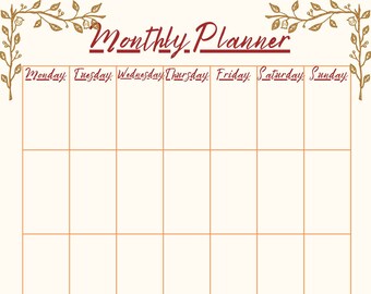 Cottagecore Monthly Calendar/ Planner - Etsy