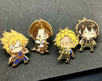 Derp Final fantasy bois 1.2" enamel pins (VII, VIII, X, XV)