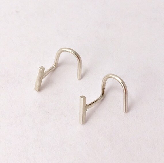 Silver Bar Earrings Simple Jewelry Comfortable Earrings Etsy
