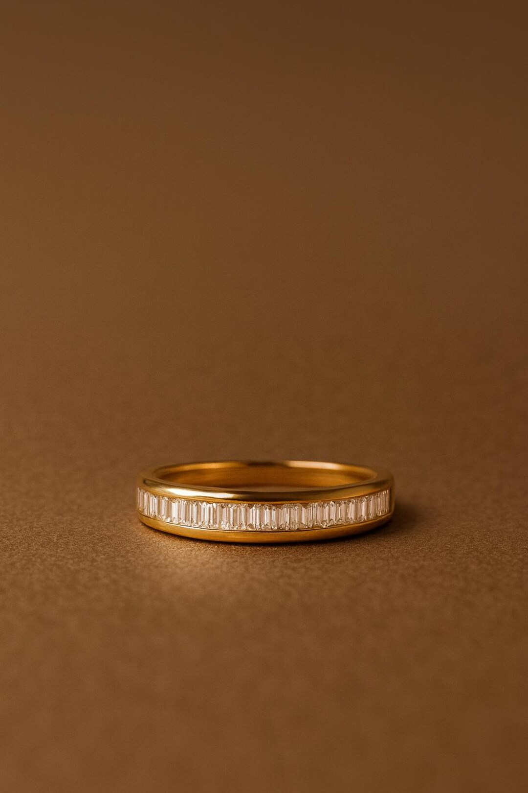 Lab Grown Diamond Baguette Wedding Band | 14K Gold Full Eternity Band ...