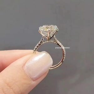 3.5 CT Round Cut Moissanite Engagement Ring Vintage Cathedral Setting Ring Diamond Wedding Ring Handmade Ring For Women Anniversary Gifts.