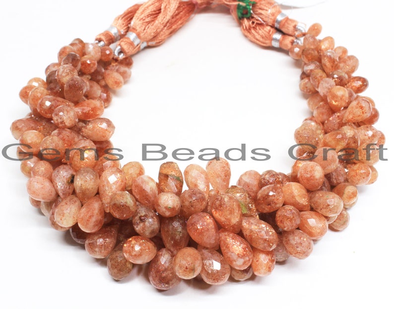 Sunstone Faceted Beads Sunstone AA Quality Gemstone Beads Bead Size 6x8-7x10 mm Sunstone Drops Shape Beads