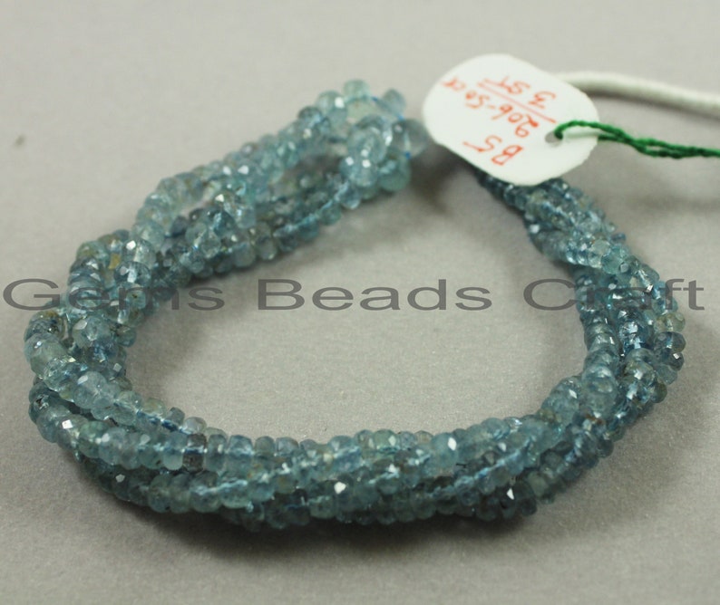 Moss Aquamarine Faceted Beads Moss Aquamarine AA Quality Gemstone Beads Bead Size 3.5-5.5 mm Moss Aquamarine Round Shape Beads