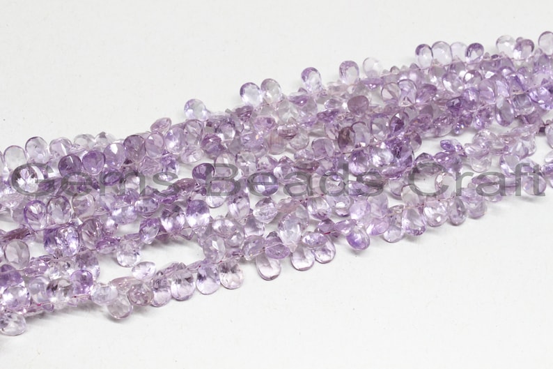 5x7 mm Pink Amethyst AA Quality Gemstone Beads Bead Size Pink Amethyst Faceted Beads Pink Amethyst Cut Pear Shape Beads