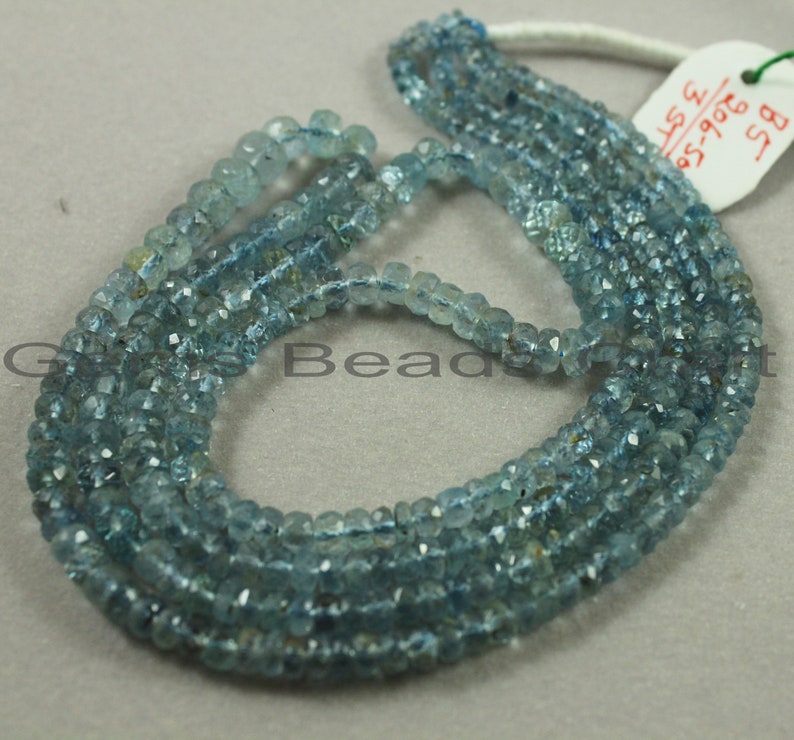 Moss Aquamarine Faceted Beads Moss Aquamarine AA Quality Gemstone Beads Bead Size 3.5-5.5 mm Moss Aquamarine Round Shape Beads
