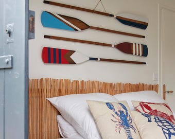 Decoratieve houten roeispaan voor aan de muur, nautische decoratie, roeispaan in strandstijl, vintage kano-roeispaan, maritieme decoratie