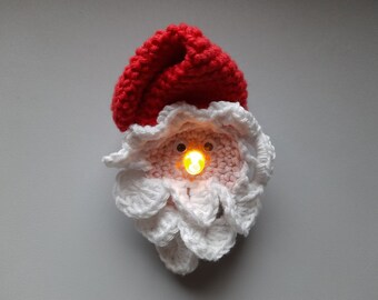 PDF Santa cover lights crochet pattern, decorations led tea light