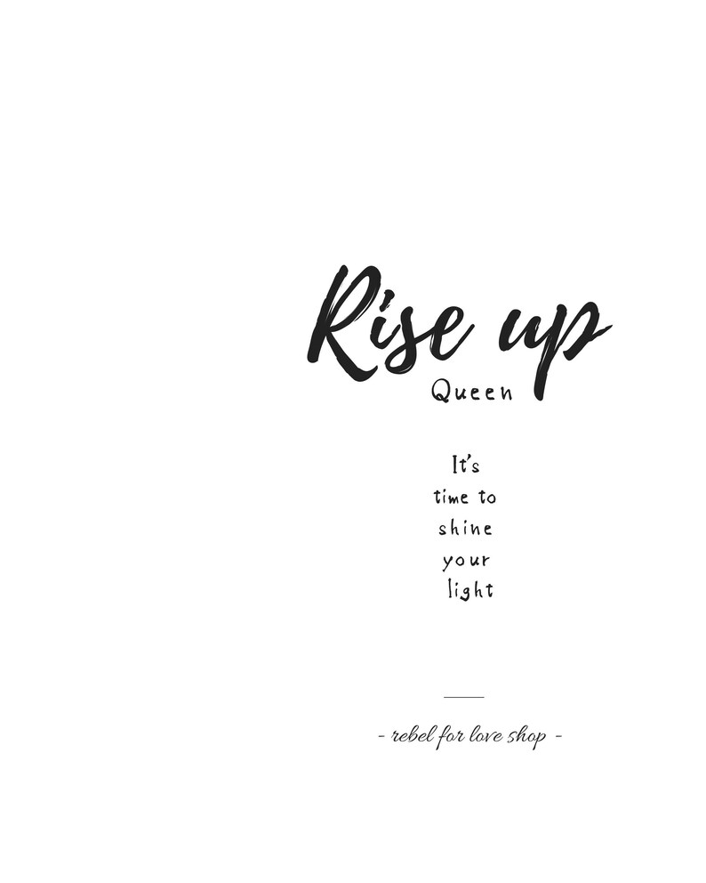 PRINTABLE Quote Art Rise up Instant Download Poetry | Etsy