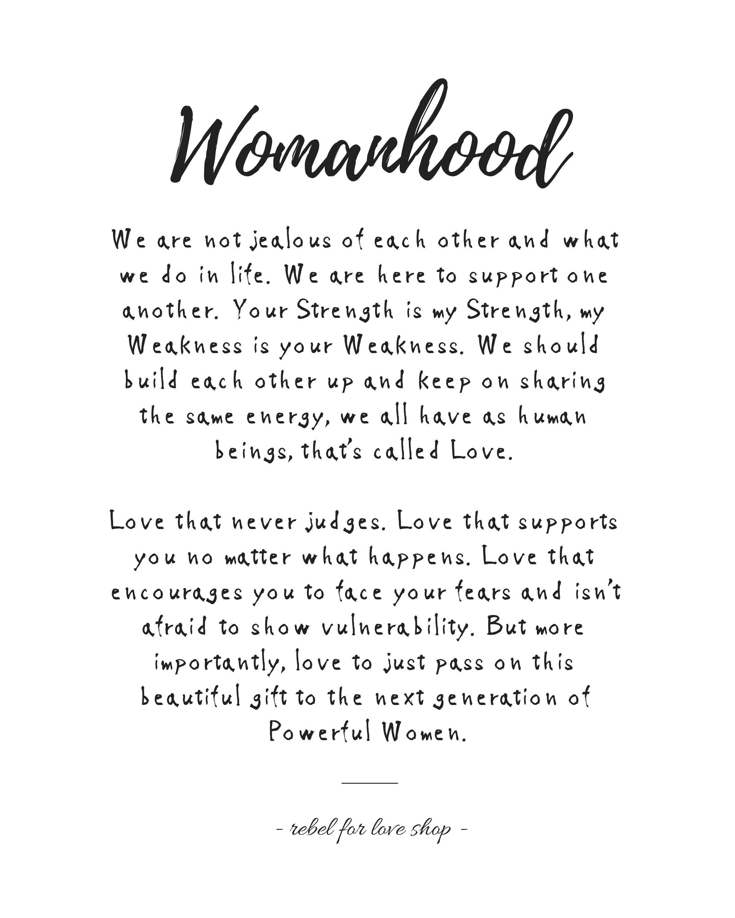 PRINTABLE Poetry Womanhood Female Empowerment Instant | Etsy