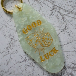 Good Luck Dice Motel Keychain