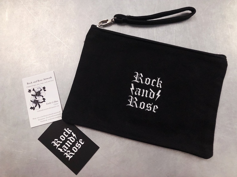 Rock On Tattooed Hand Cotton Clutch Bag