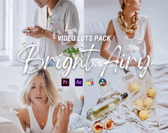 Bright Airy LUTs Pack for Video and Photo Preset, Video luts for Final Cut, Premiere Pro, Filmora, DaVinci Resolve, Video Filter