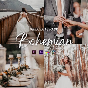 Lut for wedding video, BOHEMIAN Video LUTs, Film LUT for Video Editing, Video Presets Boho LUTs and Wedding LUTs Pack