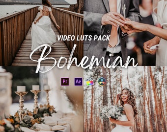 Lut for wedding video, BOHEMIAN Video LUTs, Film LUT for Video Editing, Video Presets Boho LUTs and Wedding LUTs Pack