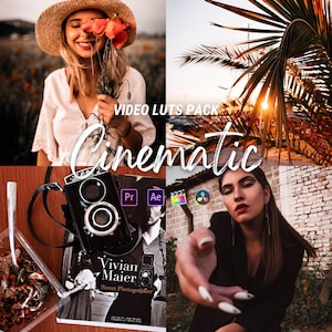 Cinematic Film LUTs for Color Grading Video and Photo, Adobe After Effects, Premiere Pro, Final Cut, DaVinci